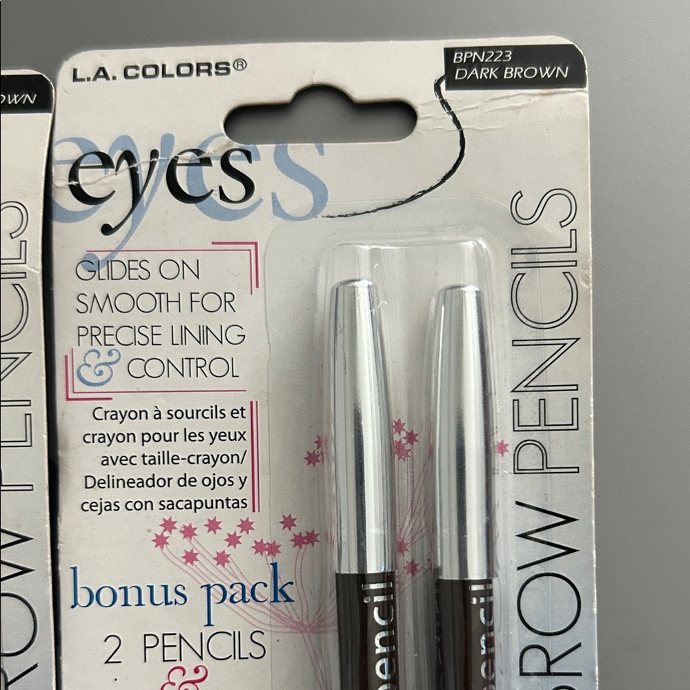 L.A. Colors Dark Brown Eyeliner/Brow Pencils with Sharpener - Picture 3 of 4
